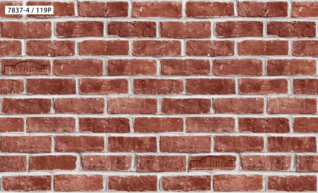 Giấy Dán Tường Giả Gạch Đỏ Siêu Đẹp Mẫu Mới 7837-4/119P